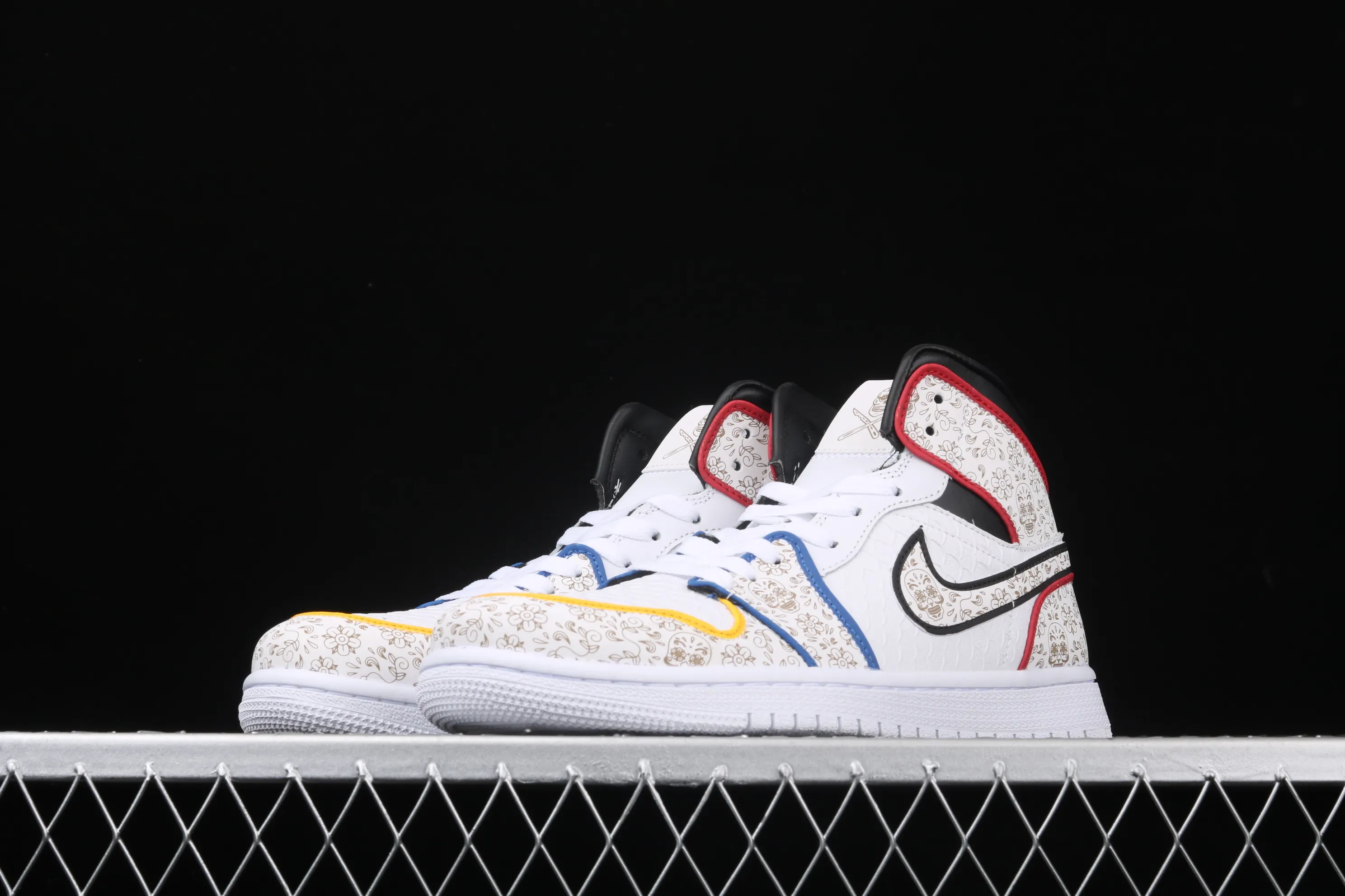 All categories Air Jordan Jordan series basketball shoes Air Jordan 1 Mid The Shoe Surgeon x Air Jordan 1 "Day of the Dead" AJ1 Joe 1 Day of the Dead retro high-top versatile cultural basketball shoes BQ6827-100